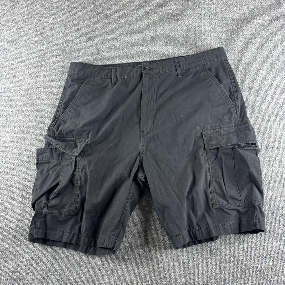 Levi's Cargo Shorts Mens 40 Black Cotton Flat Front Pockets WaterLess‎ Outdoor